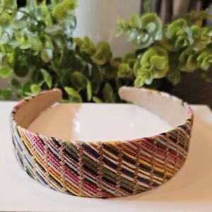 Multicolor Straw Woven Headband Womens